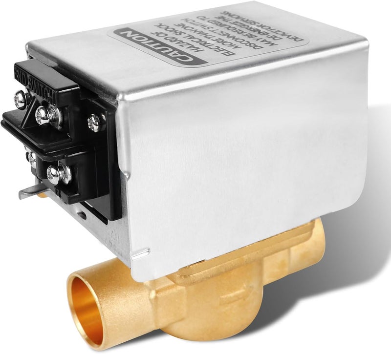 Werhoo V8043F1036 Zone Valve for, Replaces V8043F1093 40003916-048/U Replacement Head Actuator 2-way 4-Wire 24V Motor Normally Closed 3/4 Sweat Connection, Screw Terminal Board Connection - Image 1